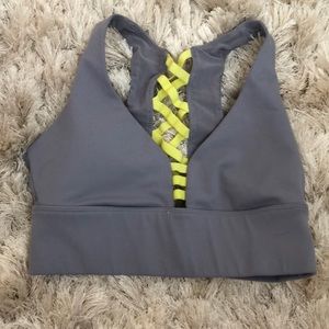 Fabletics grey and neon sports bra